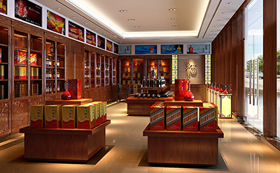 海口茅臺(tái)專賣(mài)店酒窖裝修效果圖片